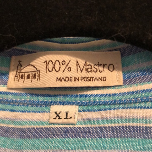 Mens XL fitted Linen shirt. Like New. Made and purchase in Positano - Picture 3 of 3
